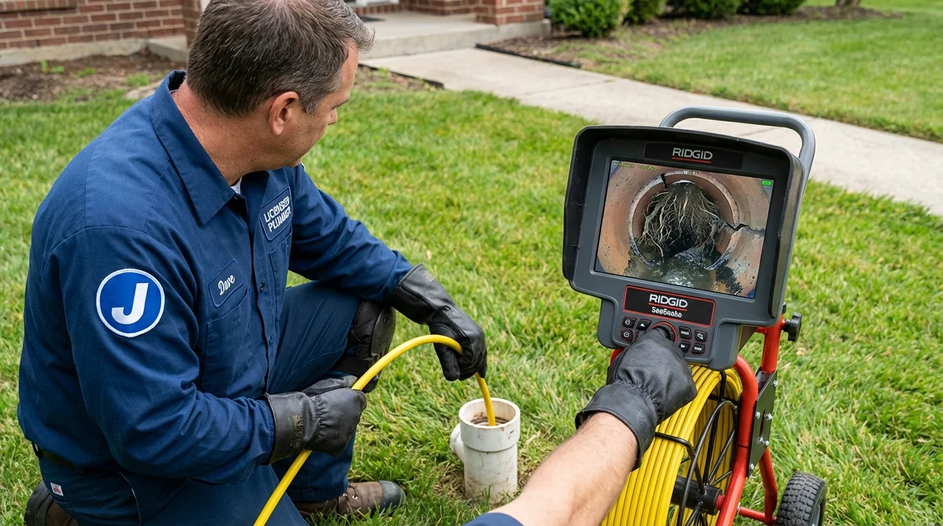 Sewer camera inspection being performed by Johns Plumbing LLC in New Britain